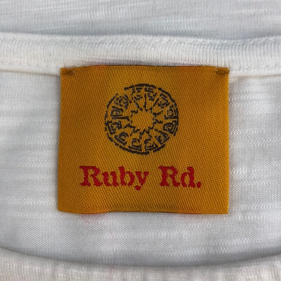 Ruby Rd. White Embroidered Elephant Flutter Sleeve - Picture 5 of 5